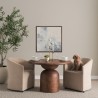 Mercana Atlas 42" Warm Mid-Brown Wood Stacked Pedestal Base Round Dining Table