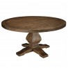 Alpine Furniture Kensington Round Solid Pine Dining Table, Walnut  - Front Angle