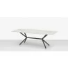 DecoScapes Oliver Emerald Rimless Porcelain Dining Table - Large - Angled View - DecoScapes Oliver Emerald Rimless Porcelain Dining Table - Large - Angled View