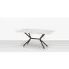 DecoScapes Oliver Emerald Rimless Porcelain Dining Table - Medium - Angled - DecoScapes Oliver Emerald Rimless Porcelain Dining Table - Medium - Angled