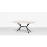 DecoScapes Oliver Emerald Rimless Porcelain Dining Table - Side Angled