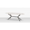 DecoScapes Oliver Oval Rimless Porcelain Dining Table - Angled