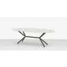 DecoScapes Oliver Oval Rimless Porcelain Dining Table - Angled - DecoScapes Oliver Oval Rimless Porcelain Dining Table - Angled