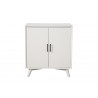 Alpine Furniture Flynn Small Bar Cabinet, White - Front Angle