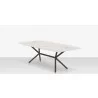 DecoScapes Oliver Emerald Rimless Porcelain Dining Table - Large - Back Angled - DecoScapes Oliver Emerald Rimless Porcelain Dining Table - Large - Back Angled