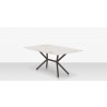 DecoScapes Oliver Emerald Rimless Porcelain Dining Table - Medium - Side Angled