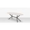 DecoScapes Oliver Oval Rimless Porcelain Dining Table - Side Angled