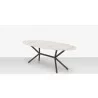 DecoScapes Oliver Oval Rimless Porcelain Dining Table - Side Angled - DecoScapes Oliver Oval Rimless Porcelain Dining Table - Side Angled