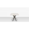DecoScapes Oliver Emerald Rimless Porcelain Dining Table - Side View