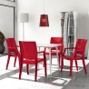 Arthur Polycarbonate Modern Dining Chair - Glossy Red