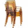 Arthur Polycarbonate Modern Dining Chair - Transparent Amber