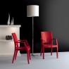 Arthur Polycarbonate Modern Dining Chair - Glossy Red