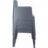 Box Resin Outdoor Dining Arm Chair - Dark Gray