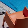 Box Resin Outdoor Dining Arm Chair - Orange