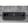 Furnitech Signature Home 78" Contemporary Ebony Oak TV Stand Media Console with Gold Steel Base - Front Angle