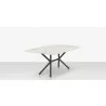 DecoScapes Oliver Emerald Rimless Porcelain Dining Table - Medium - Back Angled - DecoScapes Oliver Emerald Rimless Porcelain Dining Table - Medium - Back Angled