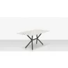 DecoScapes Oliver Emerald Rimless Porcelain Dining Table - Back Angled - DecoScapes Oliver Emerald Rimless Porcelain Dining Table - Back Angled