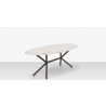 DecoScapes Oliver Oval Rimless Porcelain Dining Table - Back Angled