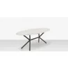 DecoScapes Oliver Oval Rimless Porcelain Dining Table - Back Angled - DecoScapes Oliver Oval Rimless Porcelain Dining Table - Back Angled