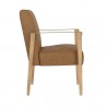 Sunpan Earl Dining Armchair in Natural - Pecan Leather - Side Angle