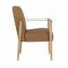Sunpan Earl Dining Armchair in Natural - Pecan Leather - Side Angle - Sunpan Earl Dining Armchair in Natural - Pecan Leather - Side Angle