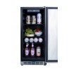 TrueFlame 15" Outdoor Rated Fridge With Stainless Door - Outdoor Refrigierator Opened