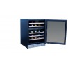 TrueFlame 24" Outdoor Rated Dual Zone Wine Cooler - Angled and Open with Contents