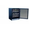 TrueFlame 24" Outdoor Rated Dual Zone Wine Cooler - Angled and Open with Contents - TrueFlame 24" Outdoor Rated Dual Zone Wine Cooler - Angled and Open with Contents