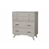Alpine Furniture Flynn Mid Century Modern 4 Drawer Multifunction Chest w/Pull Out Tray, Grey - Front Side Angle - Alpine Furniture Flynn Mid Century Modern 4 Drawer Multifunction Chest w/Pull Out Tray, Grey - Front Side Angle