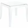 Queen Polycarbonate Side Table - Transparent Clear - Queen Polycarbonate Side Table - Transparent Clear