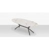 DecoScapes Oliver Oval Rimless Porcelain Dining Table - Top Angled