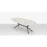 DecoScapes Oliver Oval Rimless Porcelain Dining Table - Top Angled - DecoScapes Oliver Oval Rimless Porcelain Dining Table - Top Angled