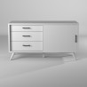 Alpine Furniture Flynn Small TV Console, White - Front Angle