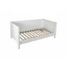 Alpine Furniture Flynn Mid Century Modern Twin Size Day Bed in White - Front Side Angle - Alpine Furniture Flynn Mid Century Modern Twin Size Day Bed in White - Front Side Angle
