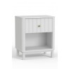 Alpine Furniture Stapleton 1 Drawer Nightstand in White - Front Side Angle