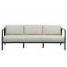 Alfresco Home Elle Belt Deep Seating 79" Sofa w/ Teak Arm Rests | Cushions Inclusive - Front Angle