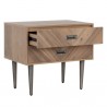 Sunpan Greyson Nightstand in Light Acacia - Front Side Opened Angle
