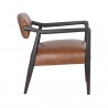 Sunpan Keagan Lounge Chair in Shalimar Tobacco Leather - Side Angle
