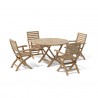 Anderson Teak Bahama 47" Round Folding Table and Andrew Folding Armchair 4