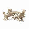 Anderson Teak Bahama 47" Round Folding Table and Andrew Folding Armchair 4 - Anderson Teak Bahama 47" Round Folding Table and Andrew Folding Armchair 4