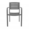 Adele Dining Arm Chair - Tex Gray - Front