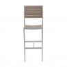 Napa Bar Side Chair - Silver Frame And Gray Seat & Back
