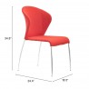 Zuo Modern Oulu Dining Chair in Tangerine - With DImensions