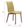 Zuo Modern Orebro Dining Chair in Pea Green - With Dimensions