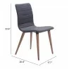 Zuo Modern Jericho Dining Chair in Gray - With Dimensions - Zuo Modern Jericho Dining Chair in Gray - With Dimensions