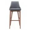 Zuo Modern Moor Barstool in Dark Gray - Front - Zuo Modern Moor Barstool in Dark Gray - Front