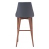 Zuo Modern Moor Barstool in Dark Gray - Back View