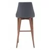 Zuo Modern Moor Barstool in Dark Gray - Back View - Zuo Modern Moor Barstool in Dark Gray - Back View