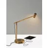 Adesso Turrell Task Lamp With Wireless Charging Brass - Adesso Turrell Task Lamp With Wireless Charging Brass