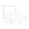 Sunpan Jackie Bed - King With Silver Linen - Dimensions